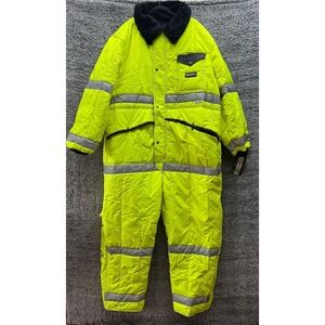 NWD RefrigiWear HiVis™ Iron-Tuff™ Coveralls with‎ Reflective Tape HiVis Lime 4XL